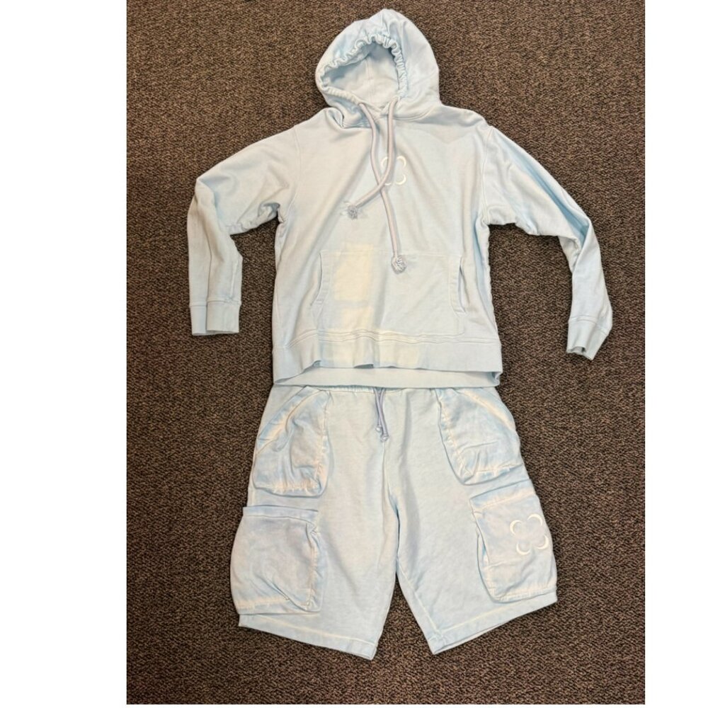 SAIF UD DEEN Logo-Print Cold-Dyed Cotton-Jersey Set